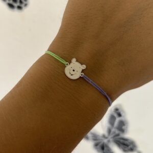 Brățară șnur reglabil și Winnie the pooh din Argint925