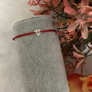 Brățară șnur reglabil și diamant din Argint925