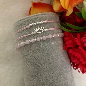 Set de 3 brățări cu cristale și pandantiv la alegere din Argint925