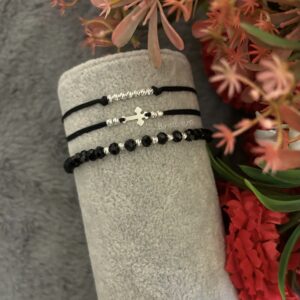 Set de 3 brățări cu cristale și pandantiv la alegere din Argint925