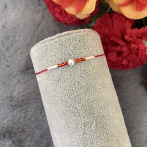 Brățară cu snur reglabil, perlă tip mallorca și mărgele miyuki