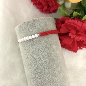 Brățară cu snur reglabil , bilă argint 925 și cristale