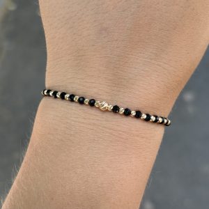 Brățară cu cristale și 21 de bile Aur 14k