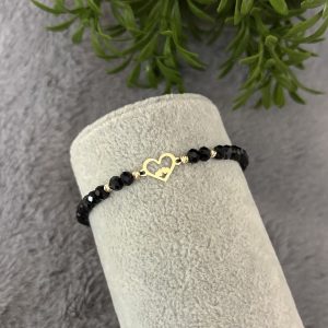 Brățară cu inimioară și bile din Aur 14k