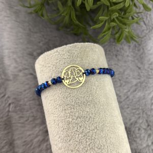 Brățară mamă și băieți cu cristale și bile Aur 14k