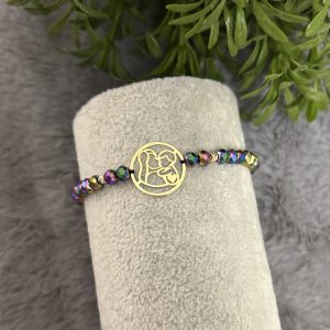Brățară mamă și băiat cu cristale și bile Aur 14k