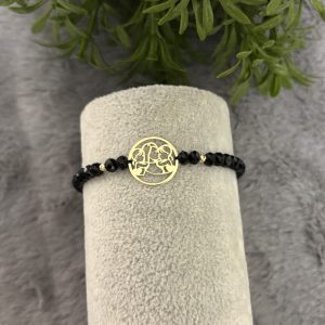 Brățară mamă și fetițe cu cristale și bile Aur 14k