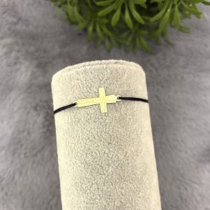 Brățară cu cruciuliță gravată cu rugăciunea Tatăl Nostru din Aur 8k