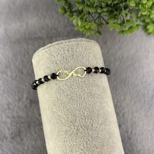 Brățară cu infinit I love you și bile Aur 14k