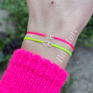 Brățară inimi duble din Aur 14k