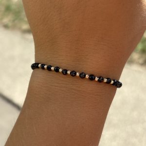 Brățară cu 10 bile Aur 14k și Turmalină