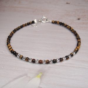 Brățară din Argint 925 cu pietre semipretioase Ochi de tigru