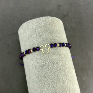 Brățară formă mickey și bile din Aur 14k