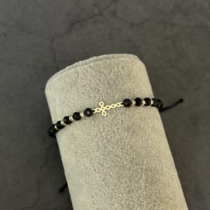 Brățară cruciuliță și bile din Aur 14k