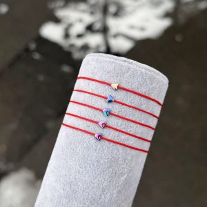 Brățară inimă hematit multicolor cu snur reglabil