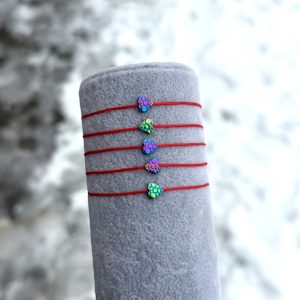 Brățară inimă hematit multicolor cu  snur reglabil