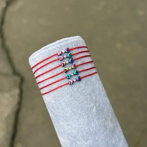Brățară cu bilă din Argint 925 și inimi Hematit multicolor