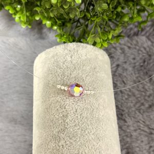 Colier fir transparent din Argint 925 cu cristal swarovski