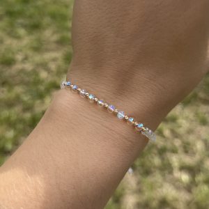 Brățară cu 10 bile Aur 14k și cristale cu reflexii