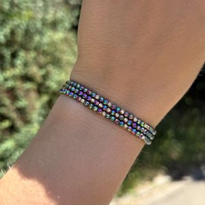 Brățară 3 în 1 cu bile Aur 14k și pietre semiprețioase Hematit multicolor