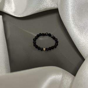 Inel cu bila Aur 14k si Turmalina neagra