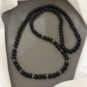 Colier Aur 14k cu pietre Lava pentru barbati